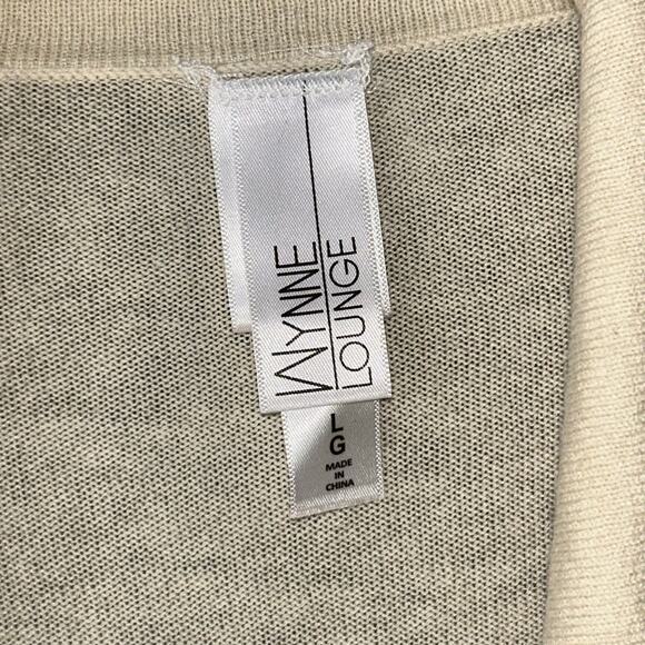 EUC Wynne Lounge Cardigan Jacket Womens Large Cream Drawstrings Layers - Picture 7 of 10